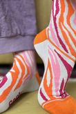 Zebra Bamboo Sock Orange Pink